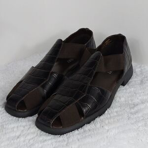 What's What Swordfish Brown Leather Sandals